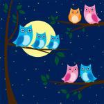 Tree With Owls - Branch With Owls, Clip Art Owl,..