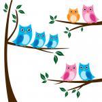 Tree With Owls - Branch With Owls, Clip Art Owl,..