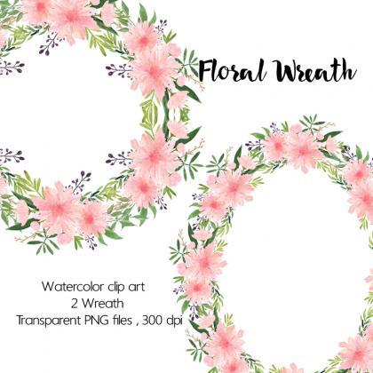 Watercolour Floral Wreath - Waterco..
