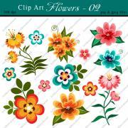 Digital Clip Art Flowers - Clip Art Flowers, Digital Paper Flowers, Printable Flowers for Personal & Commercial Use