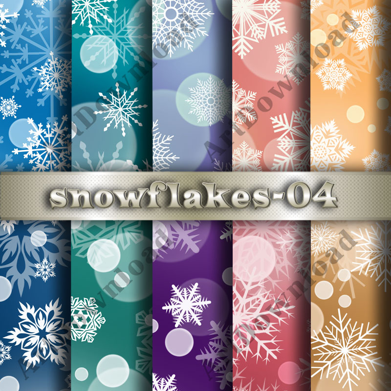 Snowflakes digital scrapbooking Paper, Printable Christmas Snowflakes, Set for Personal and Commercial Use