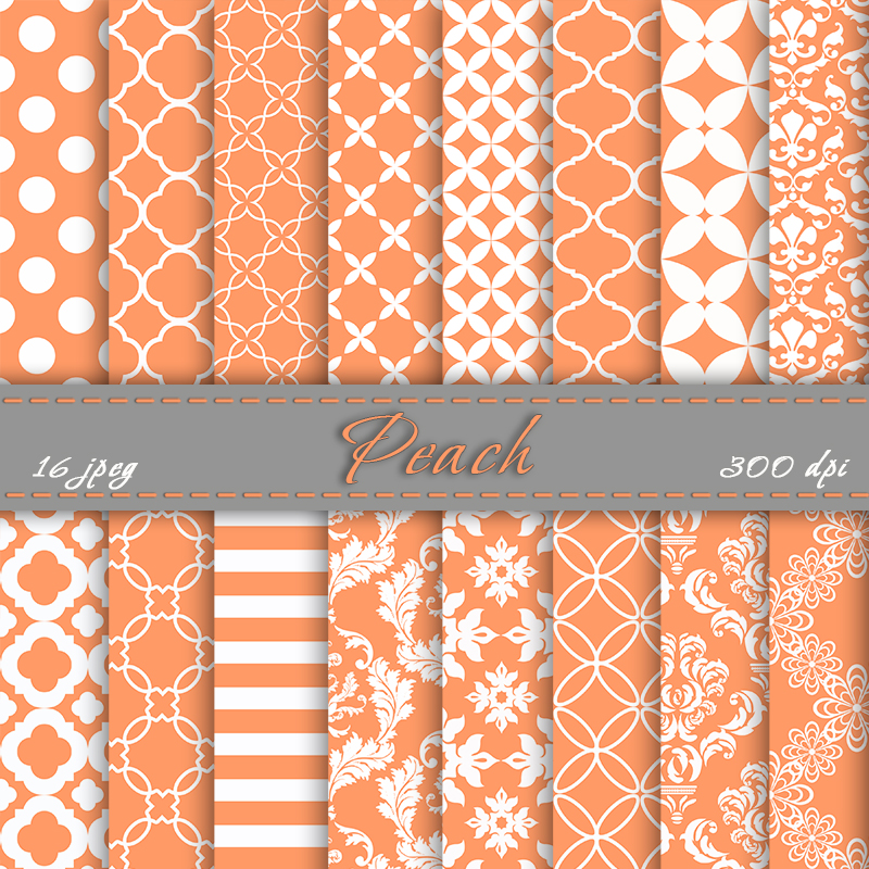 Digital paper peach scrapbooking papers for personal or commercial use digital art downloads