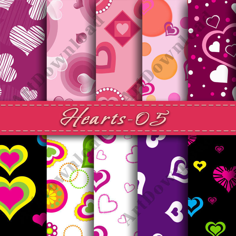 Hearts digital paper Digital Scrapbook Papers Clip Art V-Days Valentine Digital Paper Valentine Love Heart