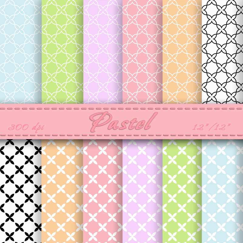 Pastel Digital Scrapbooking Papers Digital scrapbook paper pack Backgrounds for personal or commercial use