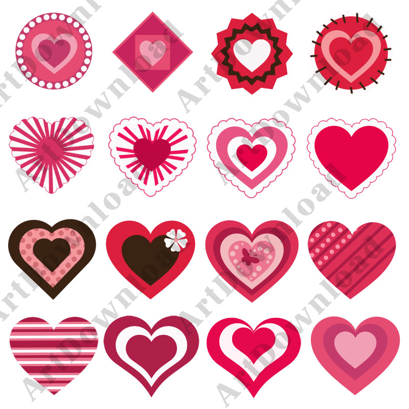 Clip art Hearts Digital hearts Pnj Digital Scrapbooking Paper Valentine Love Heart Digital hearts
