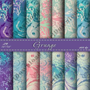 Grunge Digital Scrapbooking Papers - Digital Paper Pack, Scrapbook Paper For Personal Or Commercial Use